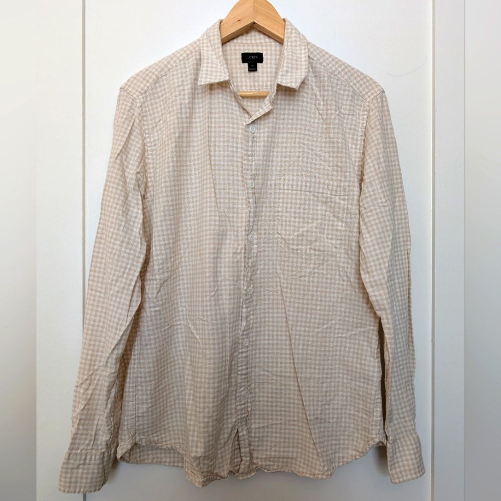J. Crew Cotton Shirt, Tan check